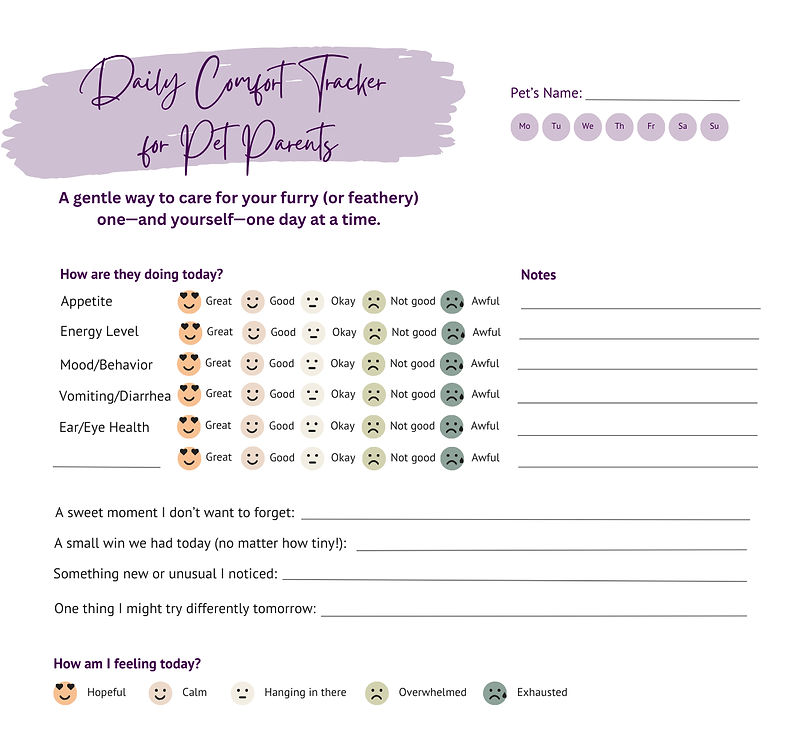 FREE! Daily Comfort Tracker for Pet Parents